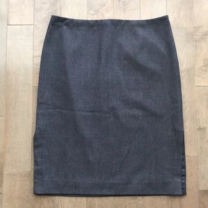 Aritzia Talula BABATON 3/4 length Pencil Skirt, Denim-navy blue Size 4, slim fit